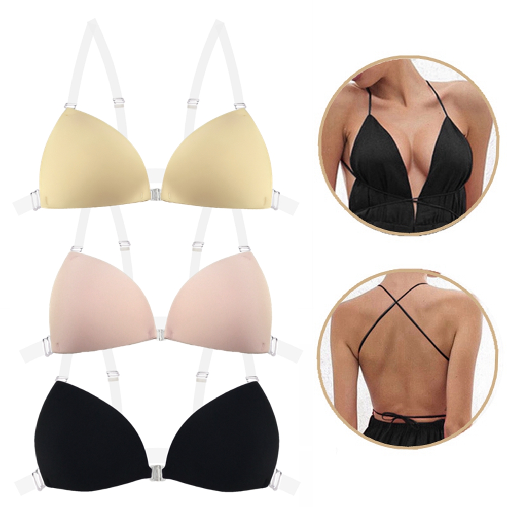 Silicone Bra Adhesive - บราซิลิโคนแบบแปะสำหรับผู้หญิง ชุดแต่งงานแบบ backless บราแบบเว้าลึก ยกกระชับหน้าอก บราไร้สาย